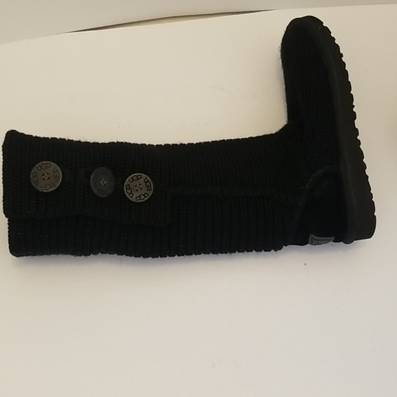 UGG Classic Cardy II Knit Boot Size 7 Black - Picture 15 of 17